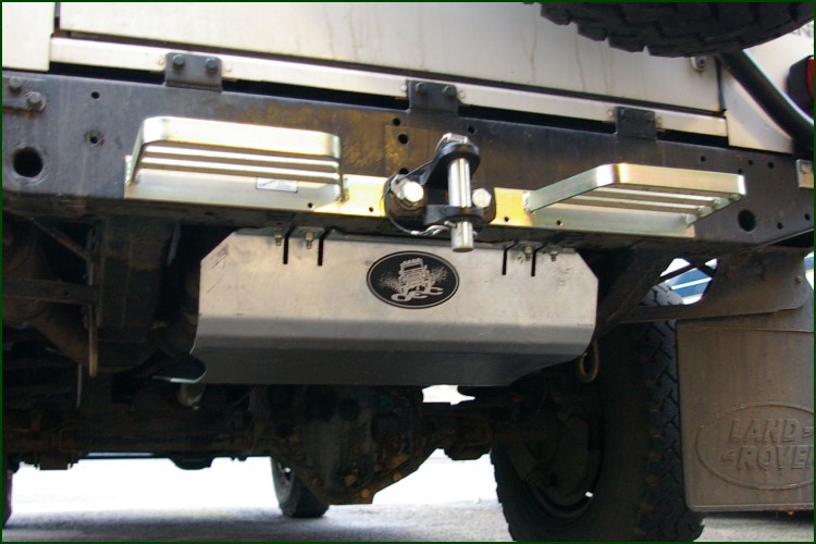 Overland Equipment Company fuel guard and Dixon Bate Tow Jaw and step