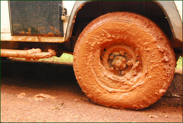 mud on the wheel
