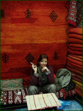 Natalie in carpet shop