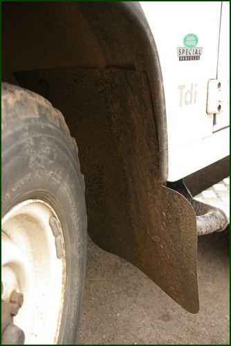 The new front mud guards fitted